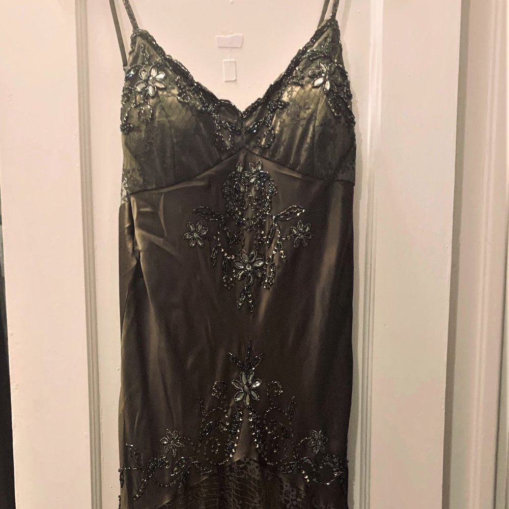 Olive Sequin Cocktail Dress - Size 14